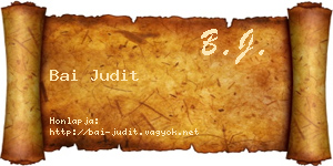 Bai Judit névjegykártya